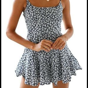 Morning Mist Romper with Tie String Straps